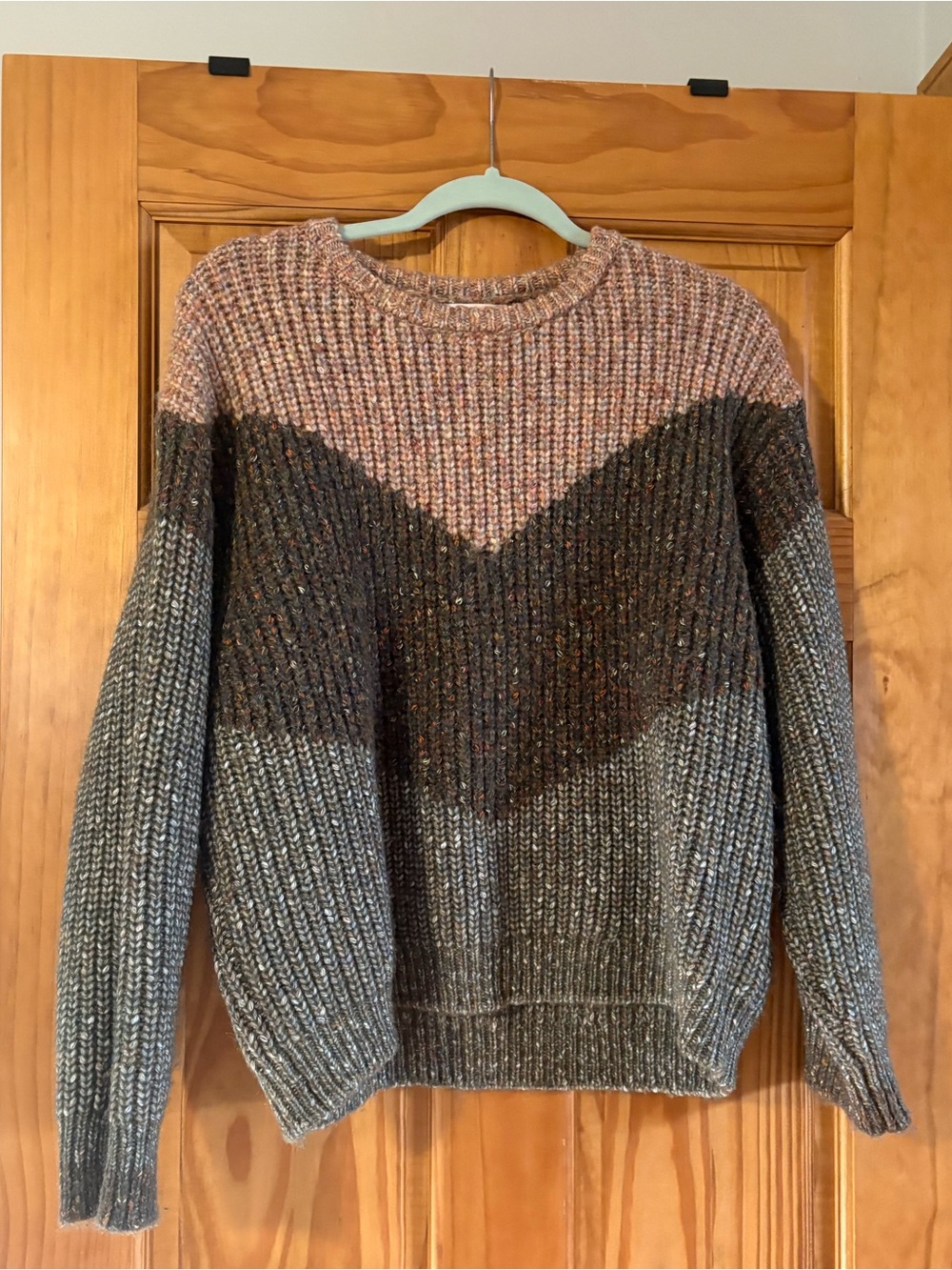 NWT Skies Are Blue Colorblock Chevron Knit Sweater